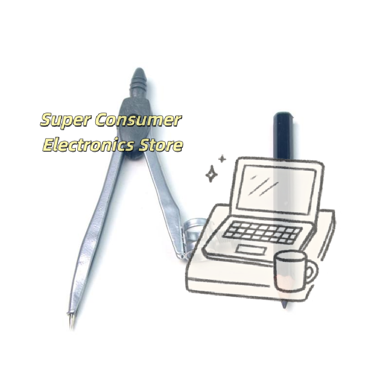 Math Geometry Set With Compass - 金属製のロック機構付きコンパスセット。滑り止め加工が施され、精密な作図が可能。0.39インチのペンに対応し、学生の数学や幾何学の課題に最適。