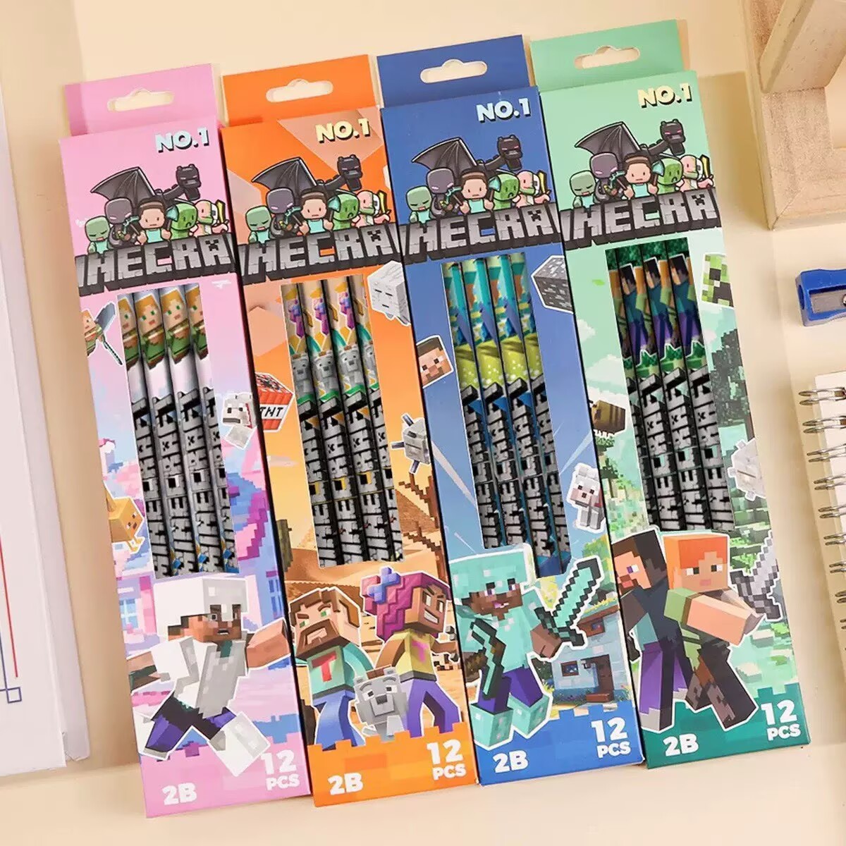 ホット4本-12本入り 箱なし 高級感ある マインクラフト風 - School Supplies のレビューと価格