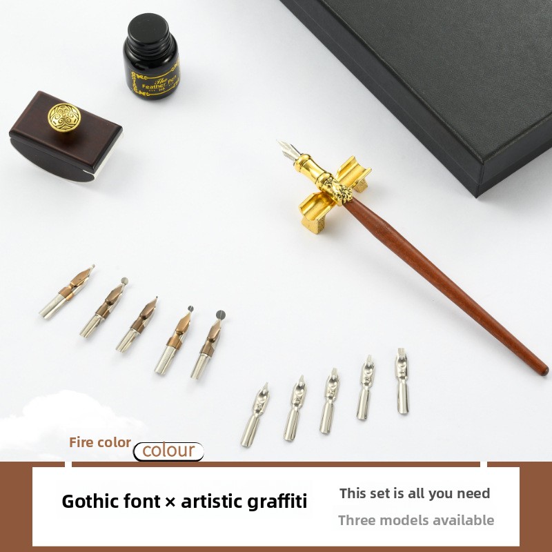 レトロな木製スティックディップペンセット ヨーロッパ風フェザ - Writing Tools のレビューと価格