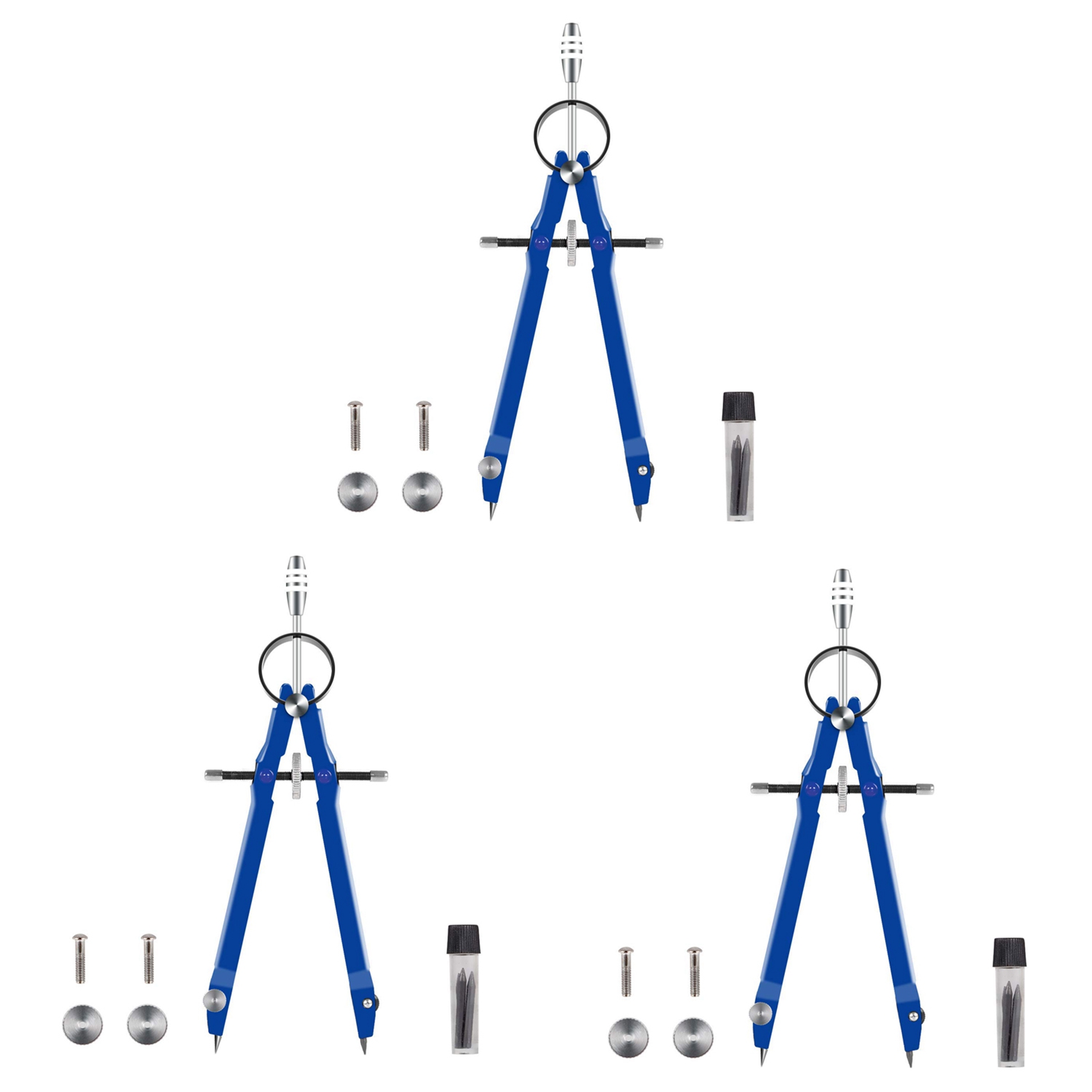 3Xプロフェッショナルコンパス、ロック付きコンパスジオメトリ - Math Geometry Set With Compass のレビューと価格