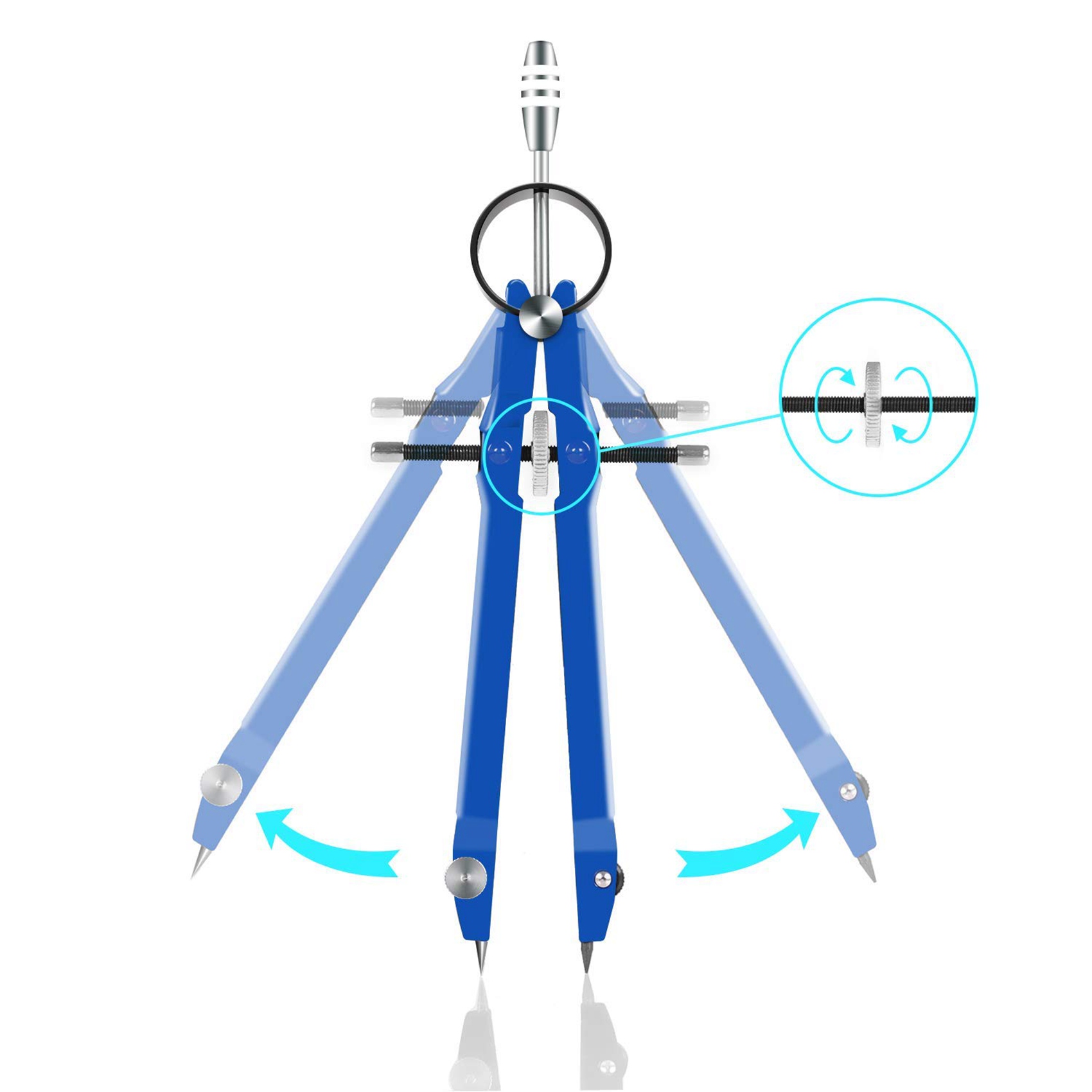 3Xプロフェッショナルコンパス、ロック付きコンパスジオメトリ - Math Geometry Set With Compass のレビューと価格