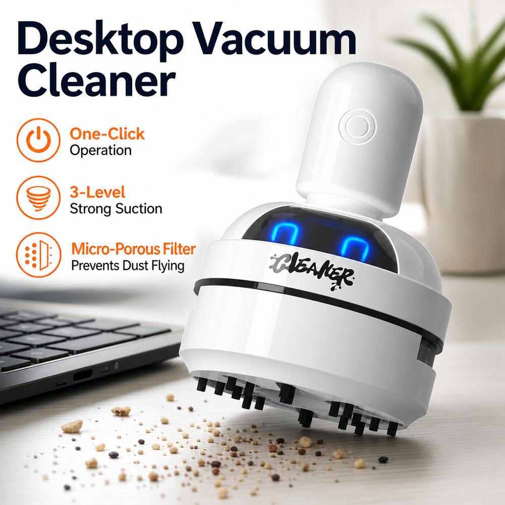 静音デスクトップミニ掃除機 3段階調整可能な吸引力 キーボー - Mini Desktop Vacuum Cleaner For Eraser Dust のレビューと価格